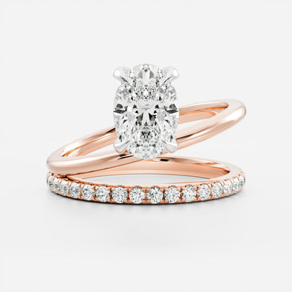 Stunning 1.5-2.5 CT Oval Moissanite Engagement Ring with Solitaire & Double Band Design