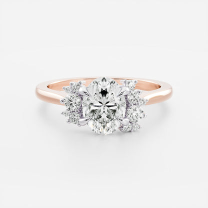 Stunning 1.5-2.5 CT Oval Moissanite Engagement Ring with Cluster Design