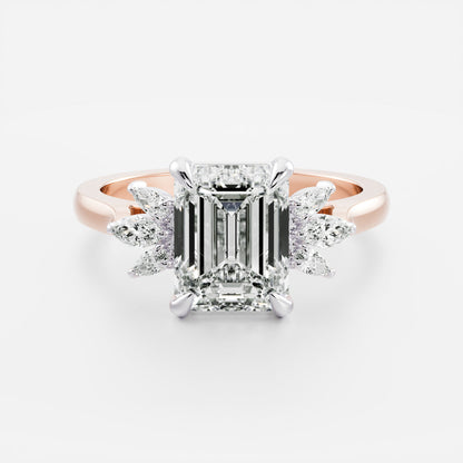 Stunning 1.5-2.5 CT Emerald Moissanite Engagement Ring with Cluster Design