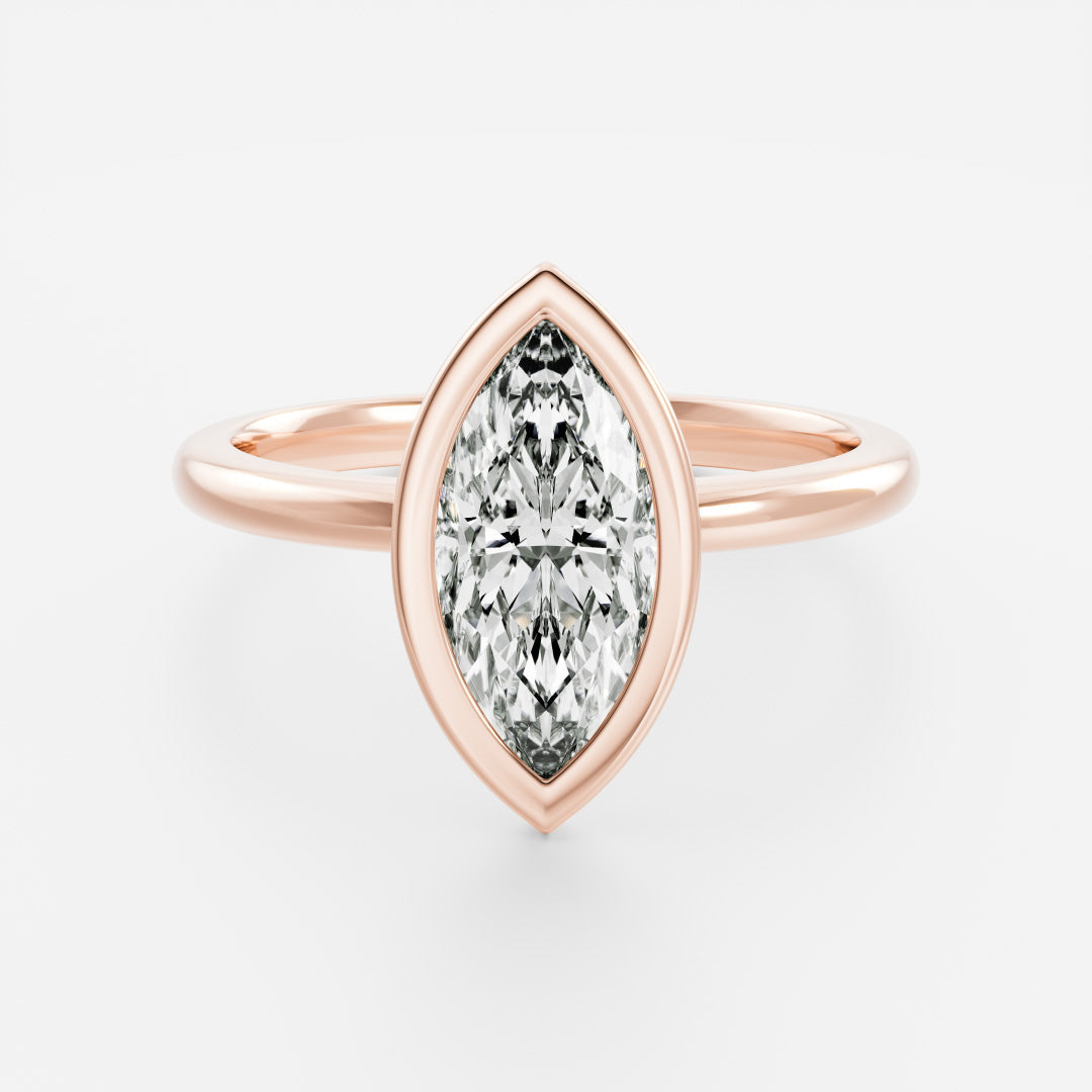 Marquise Cut Cluster Styled Lab Grown Diamond Engagement Ring