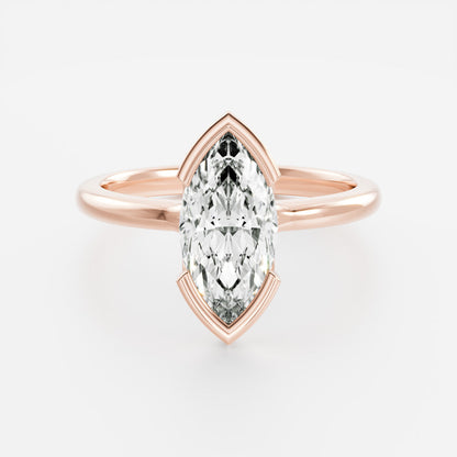 Marquise Cut Cluster Styled Lab Grown Diamond Engagement Ring