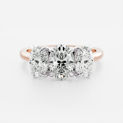 Stunning 1.0-2.0 CT Oval Moissanite Engagement Ring with Three Stone Design