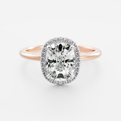 Stunning 1.5-2.5 CT Elongated Cushion Moissanite Engagement Ring with Halo Design