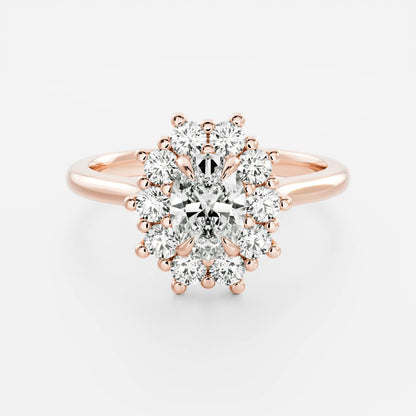 Stunning 1.0-2.0 CT Oval Moissanite Engagement Ring with Halo Design
