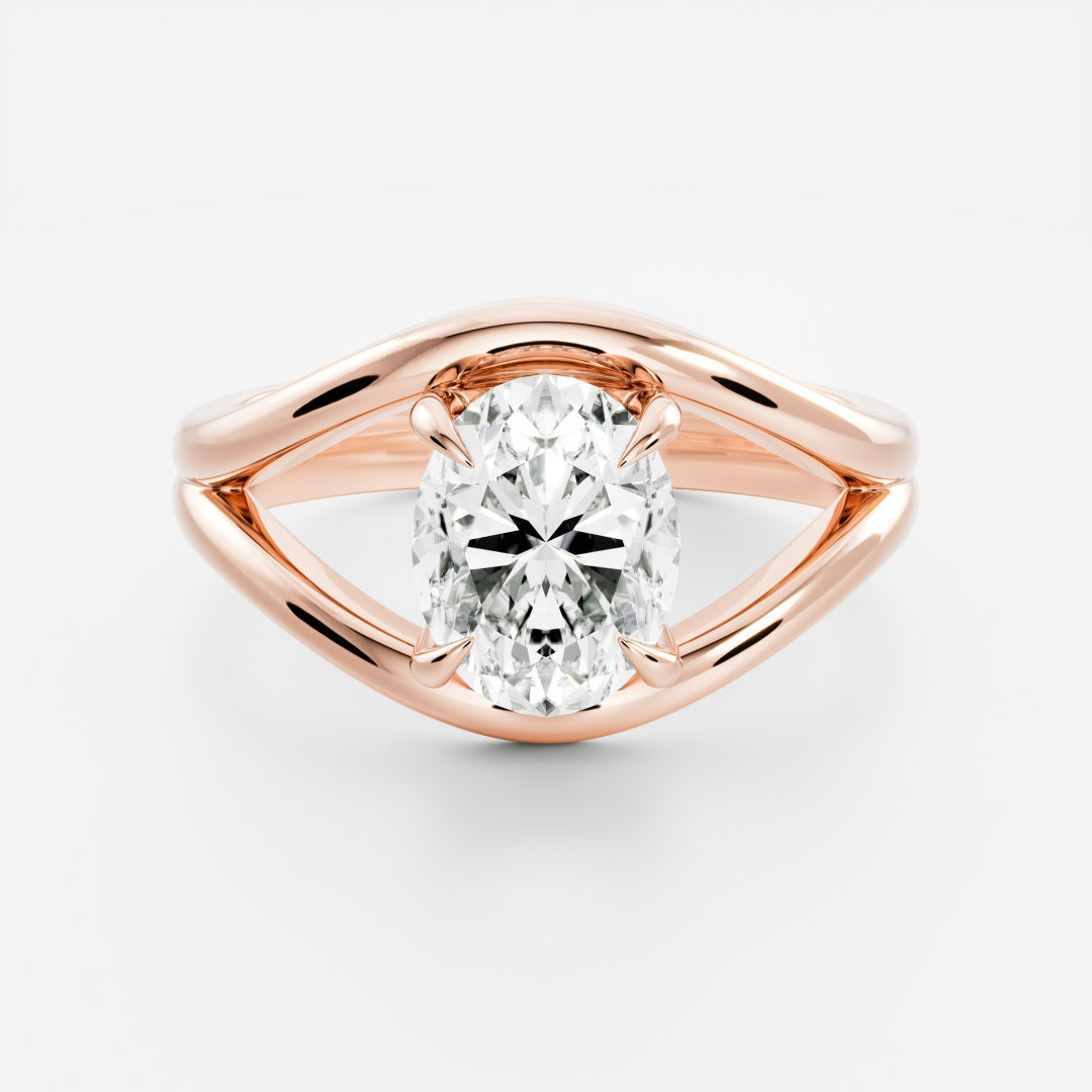 Marquise Cut Cluster Styled Lab Grown Diamond Engagement Ring