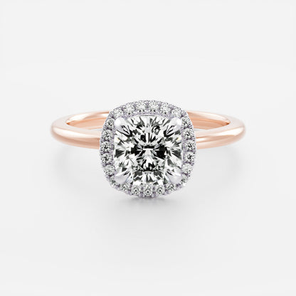 Stunning 1.0-2.0 CT Cushion Moissanite Engagement Ring with Halo Design