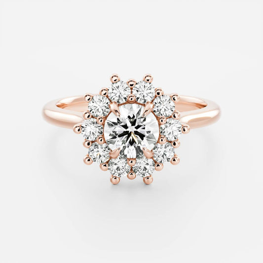 Marquise Cut Cluster Styled Lab Grown Diamond Engagement Ring