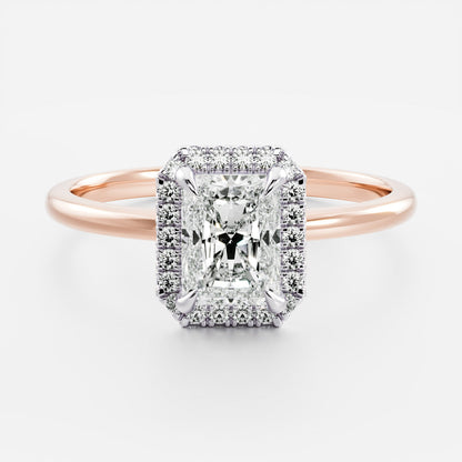 Stunning 1.5-2.5 CT Radiant Moissanite Engagement Ring with Halo Design