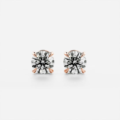0.50 TCW Round Cut Moissanite Stud Earrings in Gold