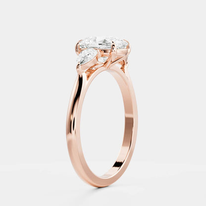 Marquise Cut Cluster Styled Lab Grown Diamond Engagement Ring