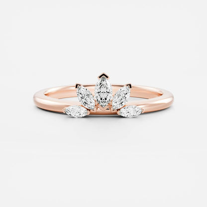 Stunning 0.10 CT Round Moissanite Stones Crown Wedding Bands