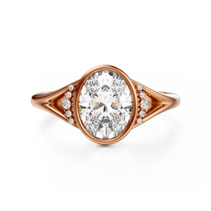 Marquise Shaped Three Stone Lab Grown Diamond Engagement Ring
