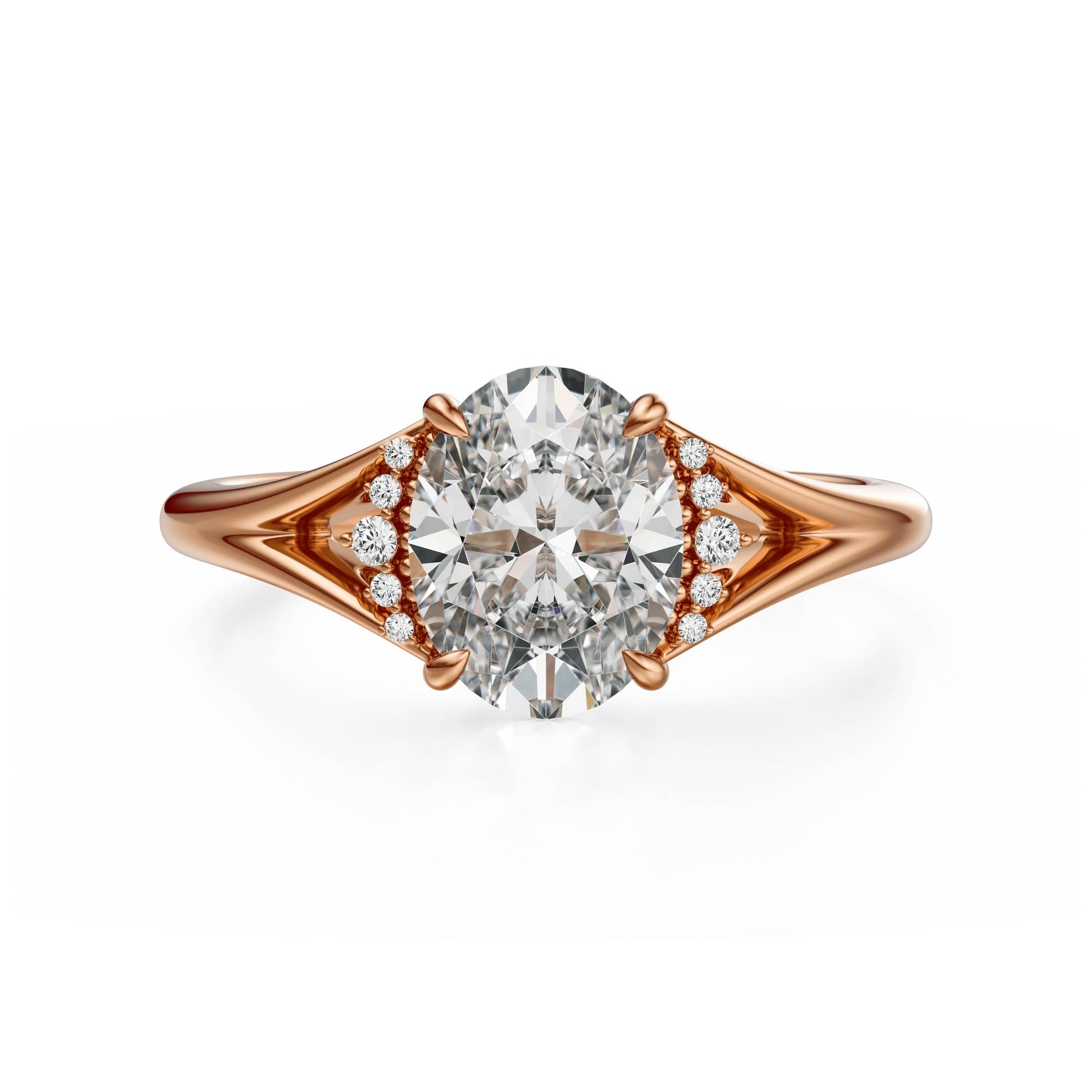 Marquise Shaped Three Stone Lab Grown Diamond Engagement Ring
