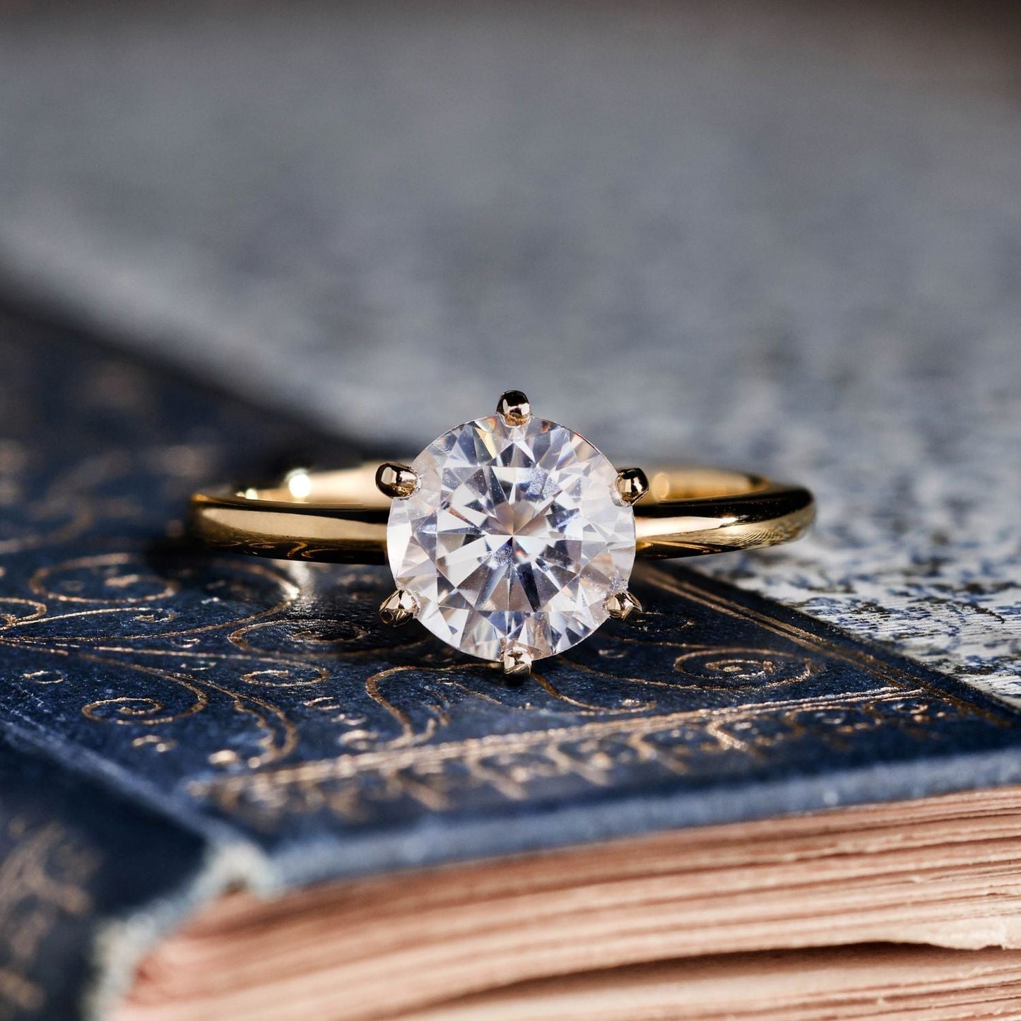 Marquise Shaped Three Stone Lab Grown Diamond Engagement Ring