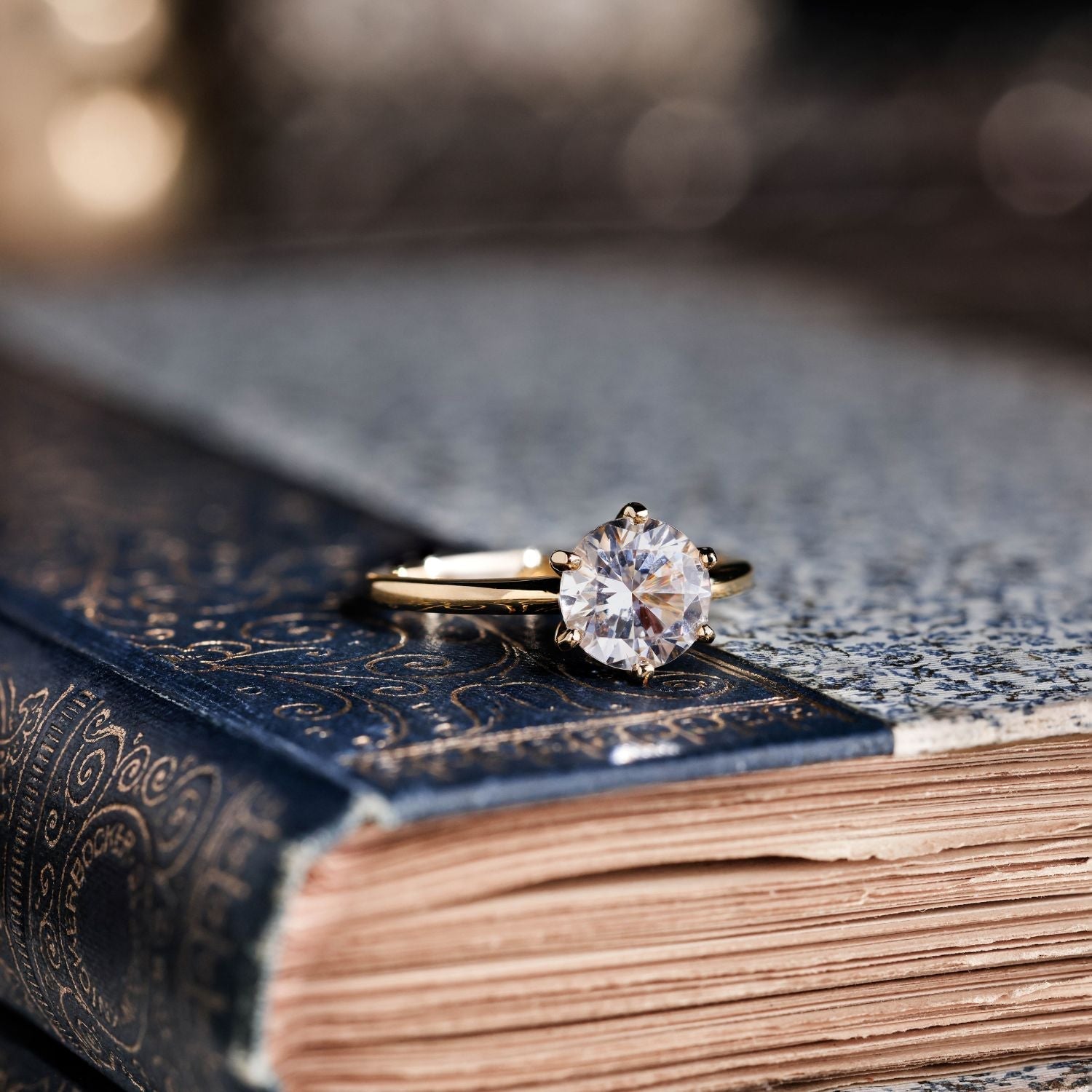 Marquise Shaped Three Stone Lab Grown Diamond Engagement Ring