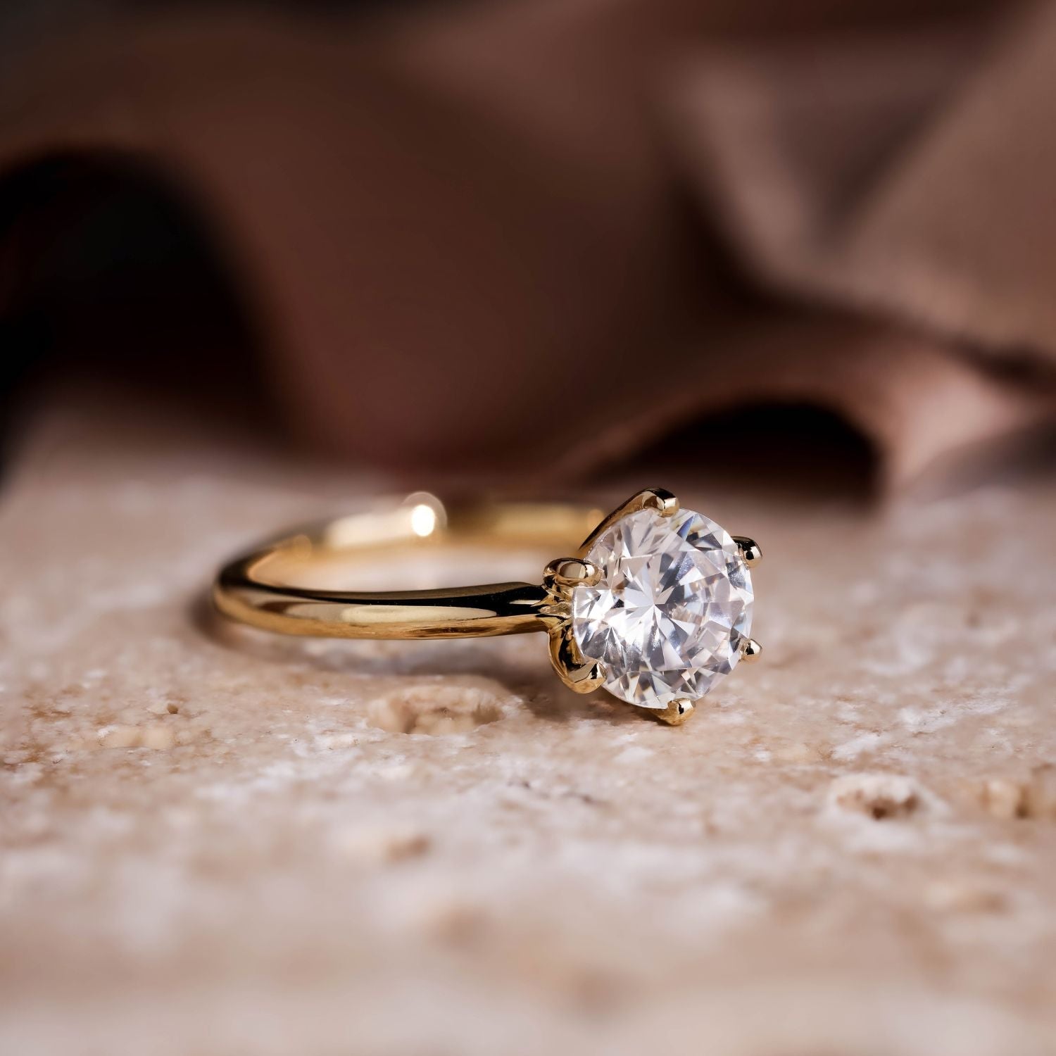 Marquise Shaped Three Stone Lab Grown Diamond Engagement Ring