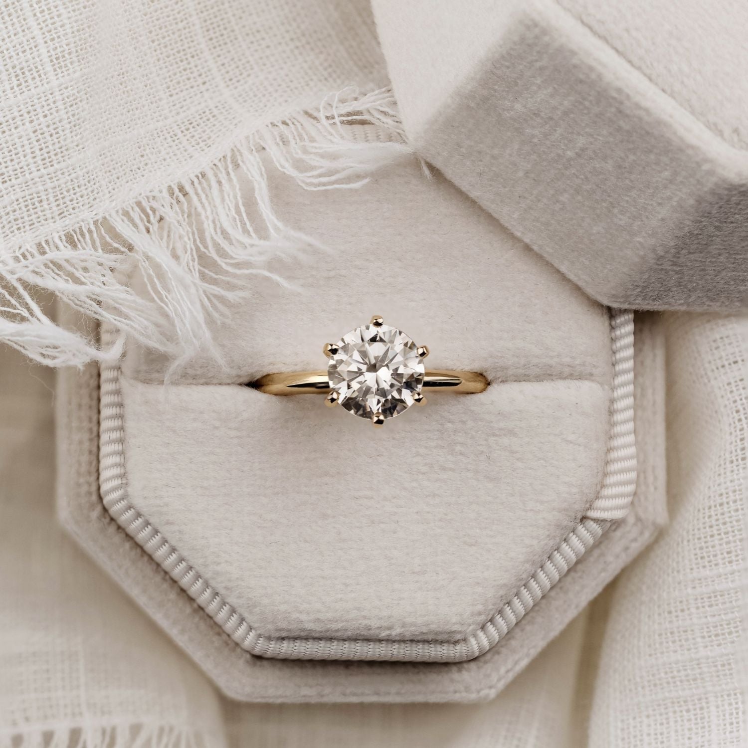 Marquise Shaped Three Stone Lab Grown Diamond Engagement Ring