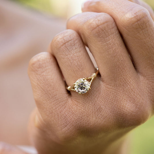 Marquise Shaped Three Stone Lab Grown Diamond Engagement Ring