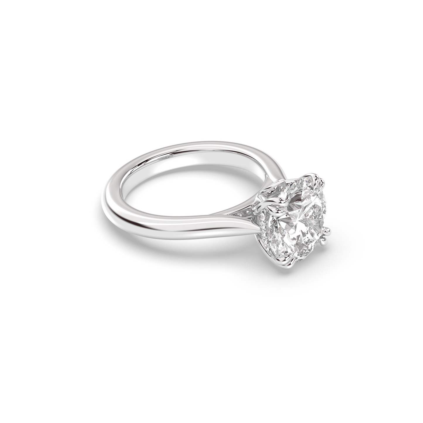 Marquise Shaped Three Stone Lab Grown Diamond Engagement Ring