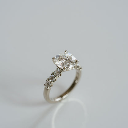 Marquise Shaped Three Stone Lab Grown Diamond Engagement Ring
