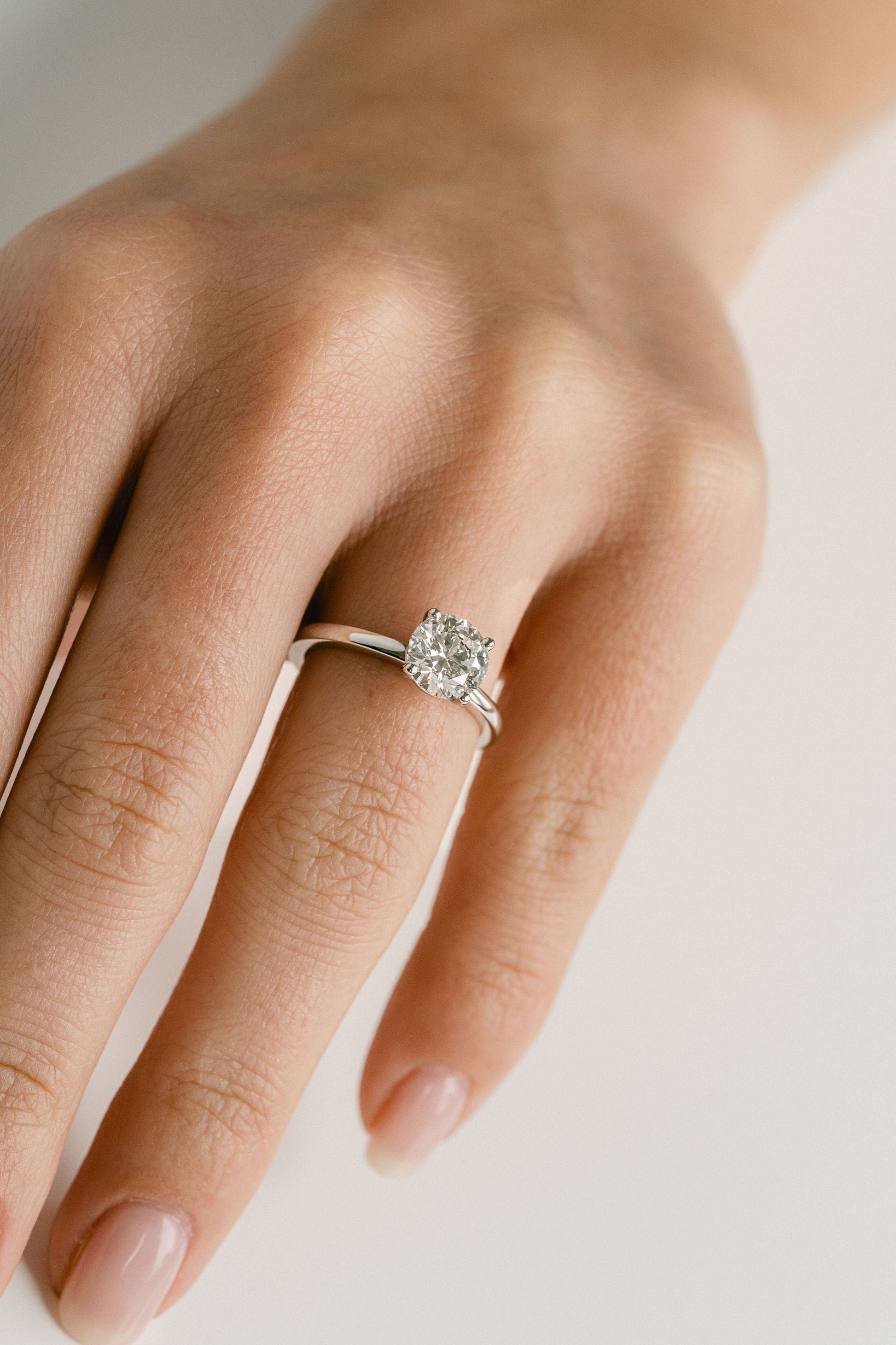 Marquise Shaped Three Stone Lab Grown Diamond Engagement Ring