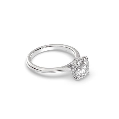 Marquise Shaped Three Stone Lab Grown Diamond Engagement Ring