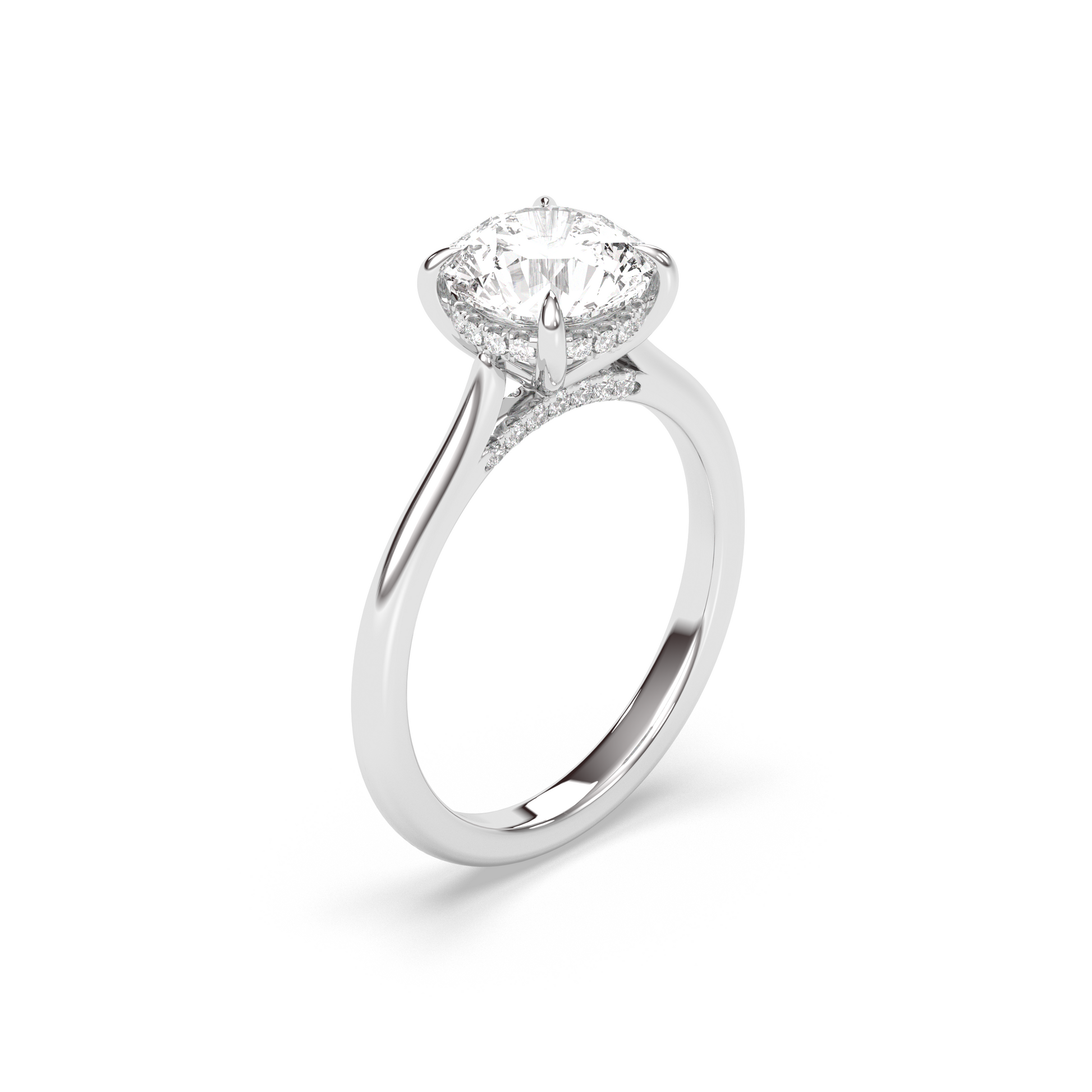 Marquise Shaped Three Stone Lab Grown Diamond Engagement Ring