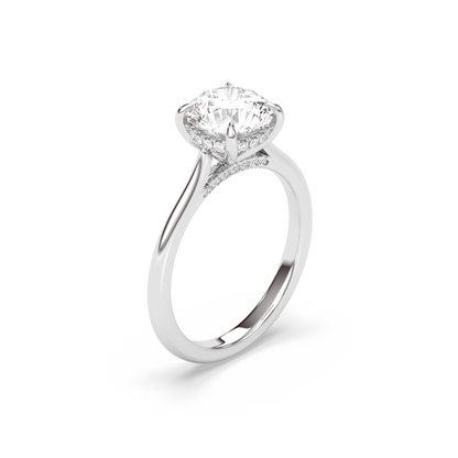 Marquise Shaped Three Stone Lab Grown Diamond Engagement Ring