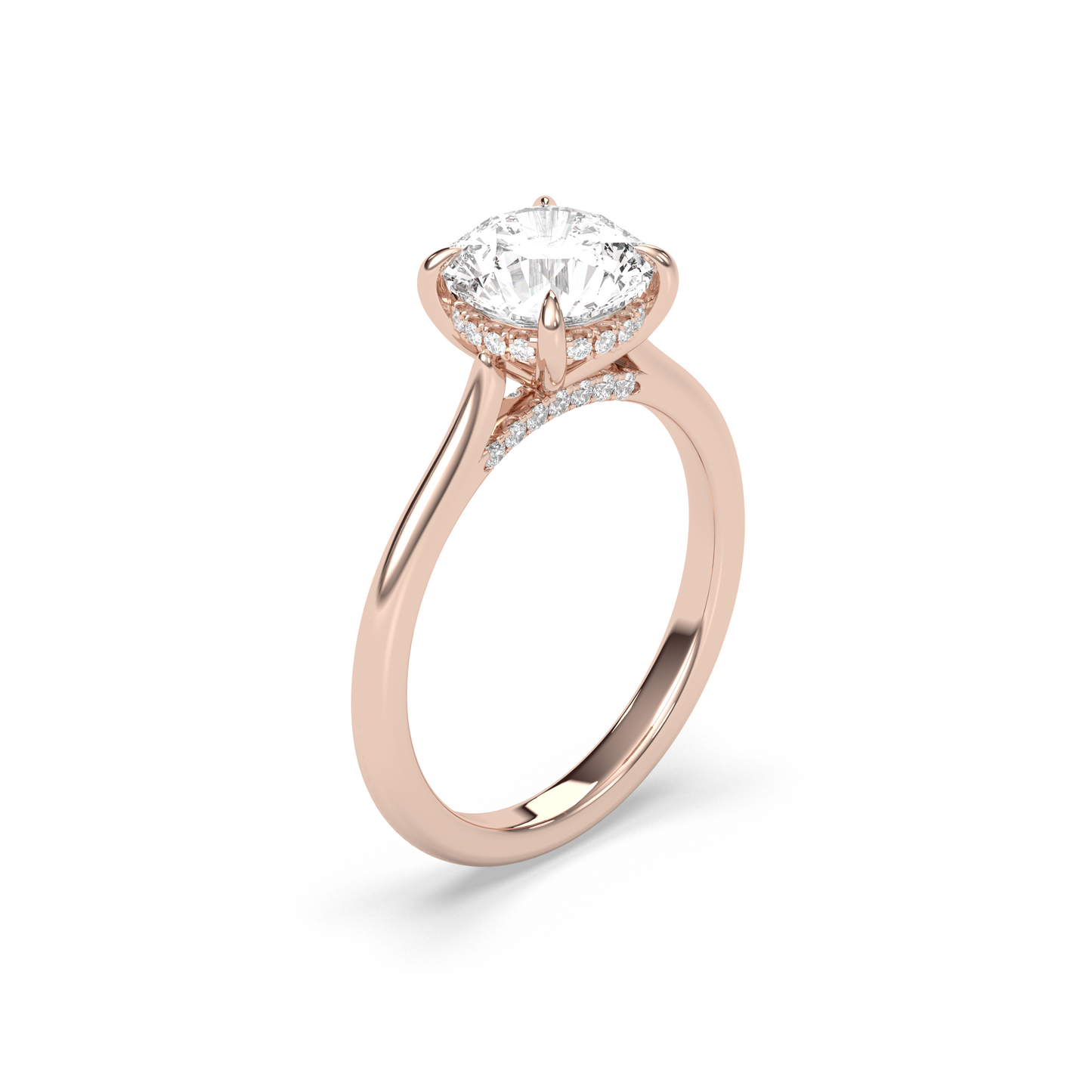 Marquise Shaped Three Stone Lab Grown Diamond Engagement Ring