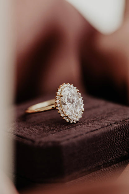 Marquise Shaped Three Stone Lab Grown Diamond Engagement Ring