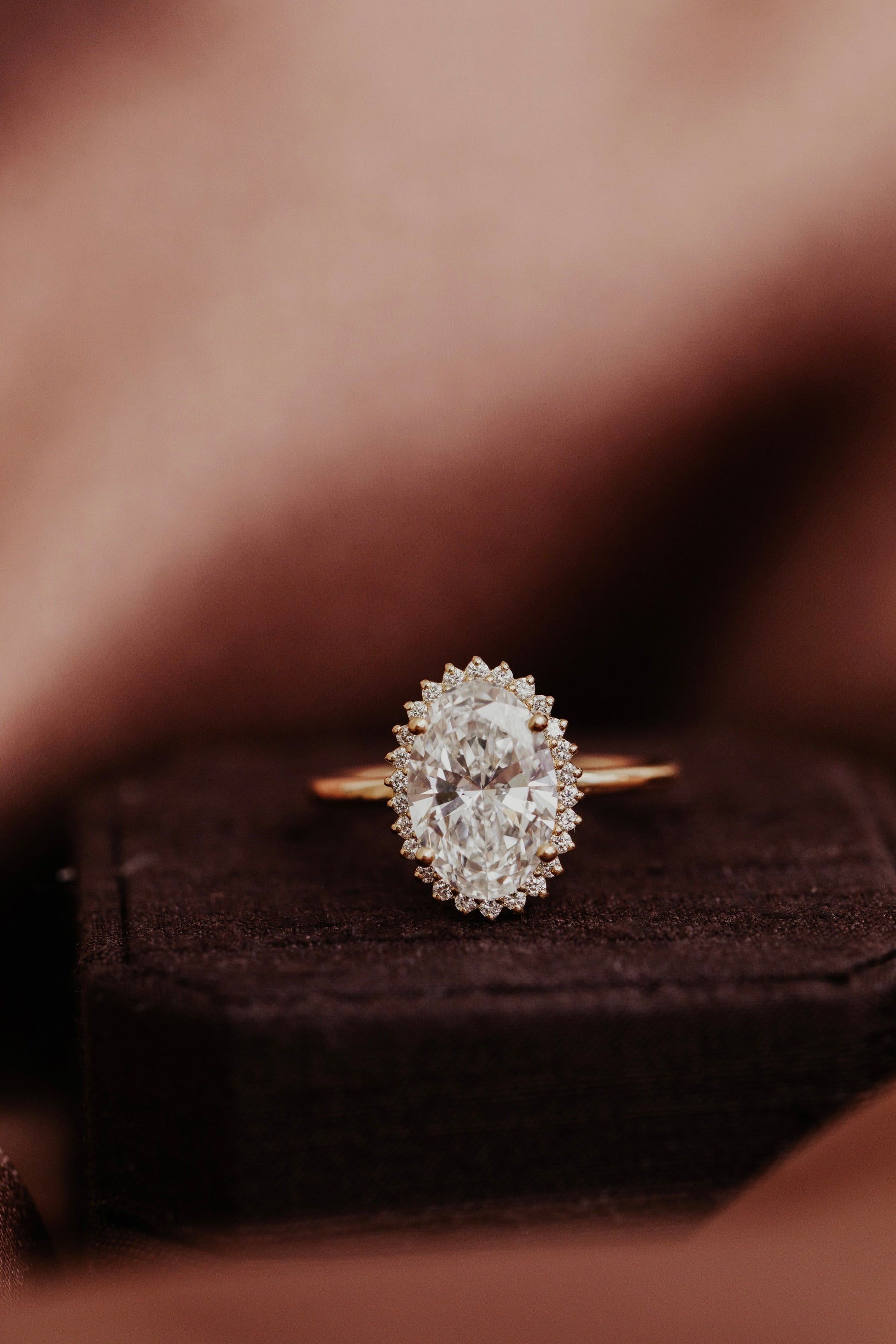 Marquise Shaped Three Stone Lab Grown Diamond Engagement Ring