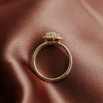 Marquise Shaped Three Stone Lab Grown Diamond Engagement Ring