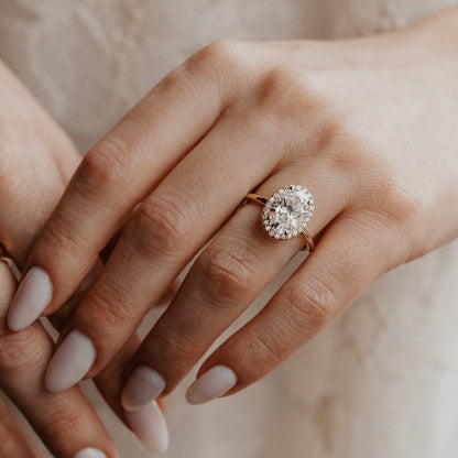 Marquise Shaped Three Stone Lab Grown Diamond Engagement Ring