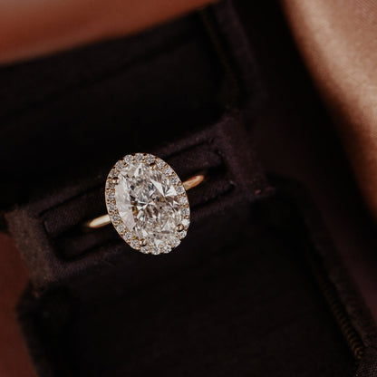 Marquise Shaped Three Stone Lab Grown Diamond Engagement Ring