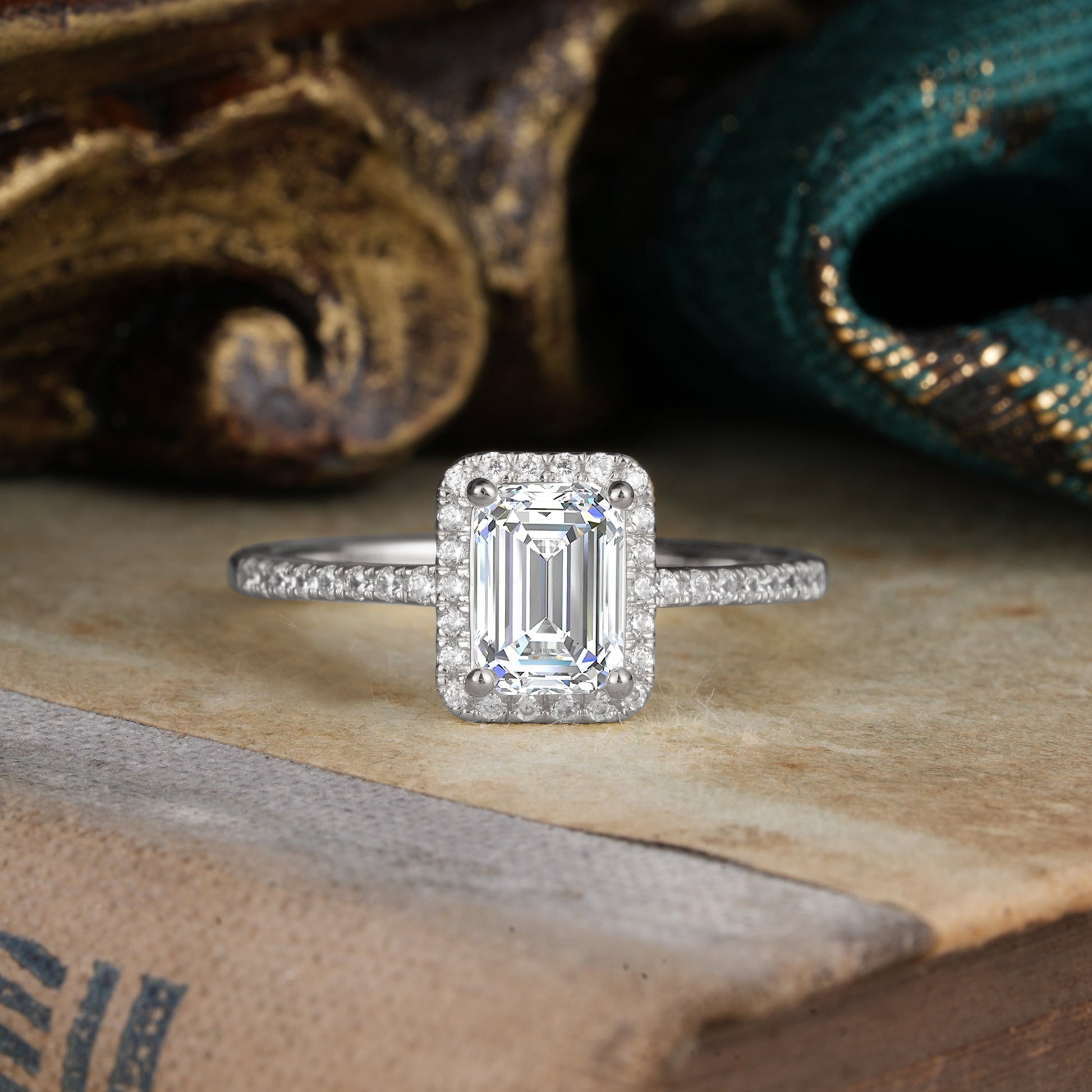 Marquise Shaped Three Stone Lab Grown Diamond Engagement Ring