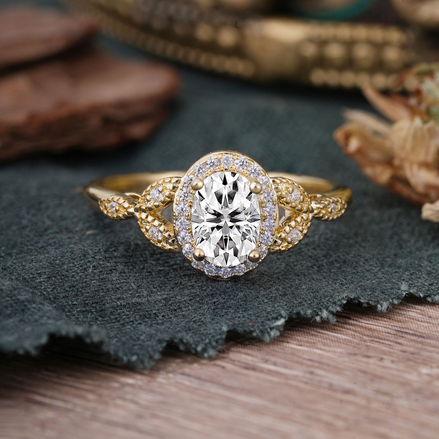 Marquise Shaped Three Stone Lab Grown Diamond Engagement Ring