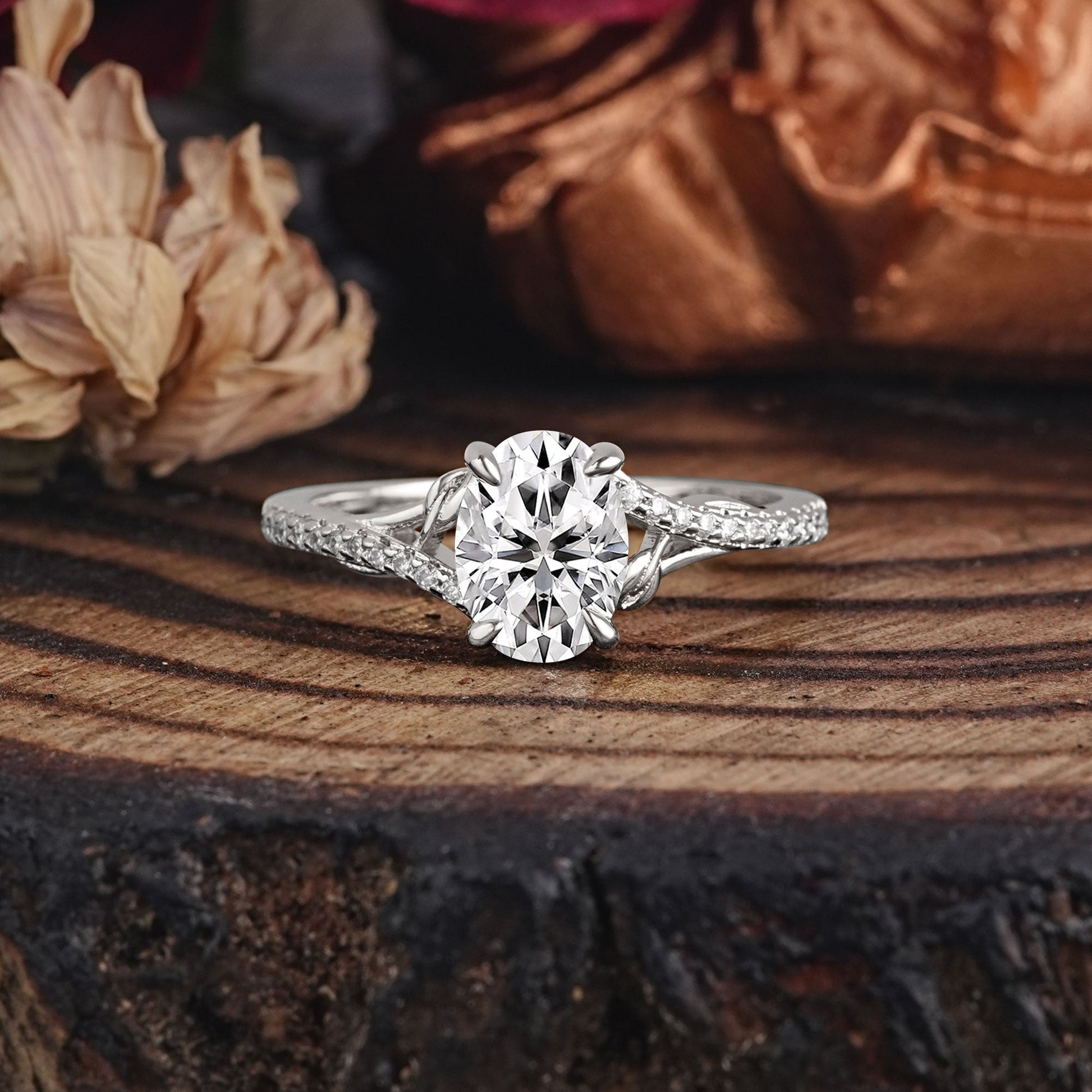 Marquise Shaped Three Stone Lab Grown Diamond Engagement Ring