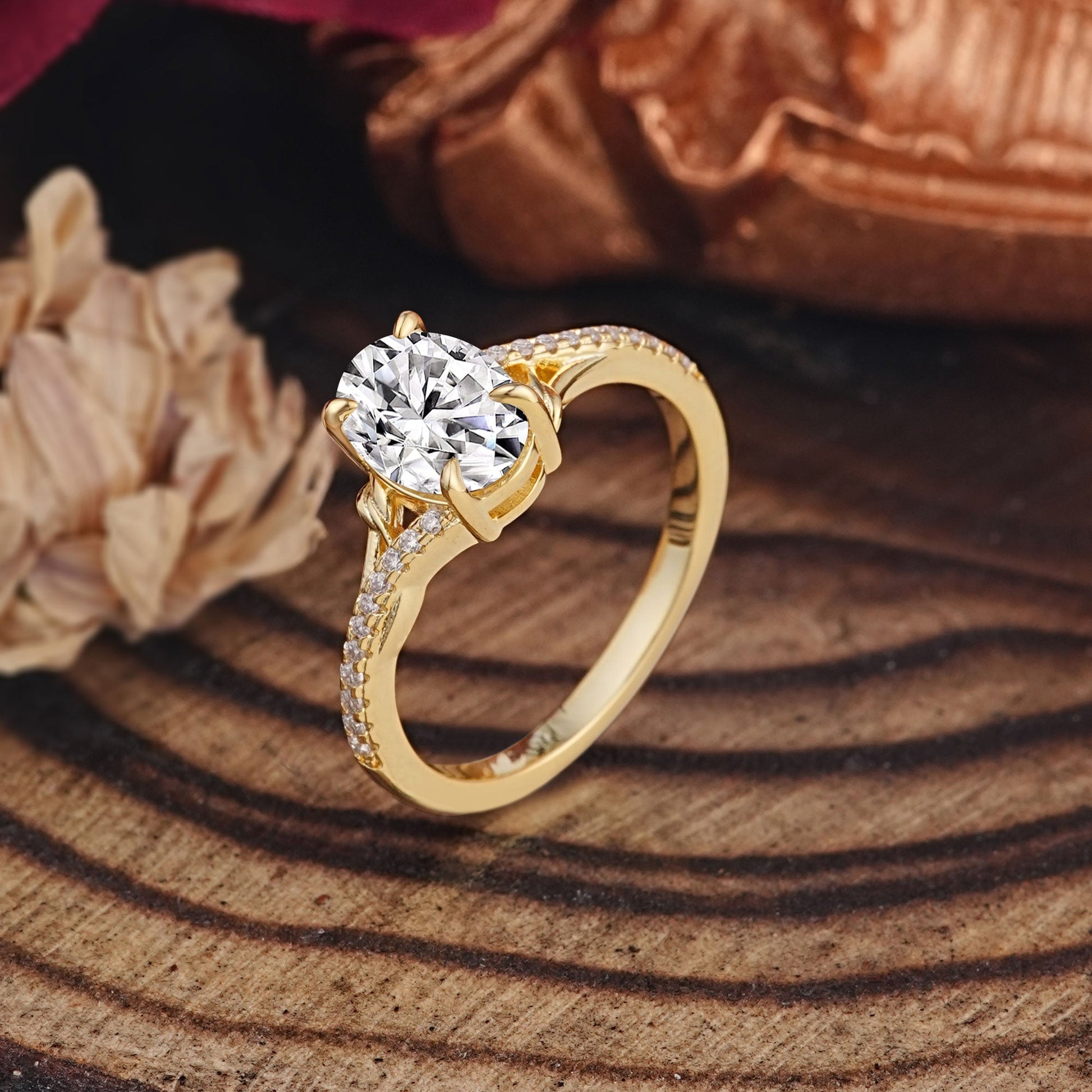 Marquise Shaped Three Stone Lab Grown Diamond Engagement Ring
