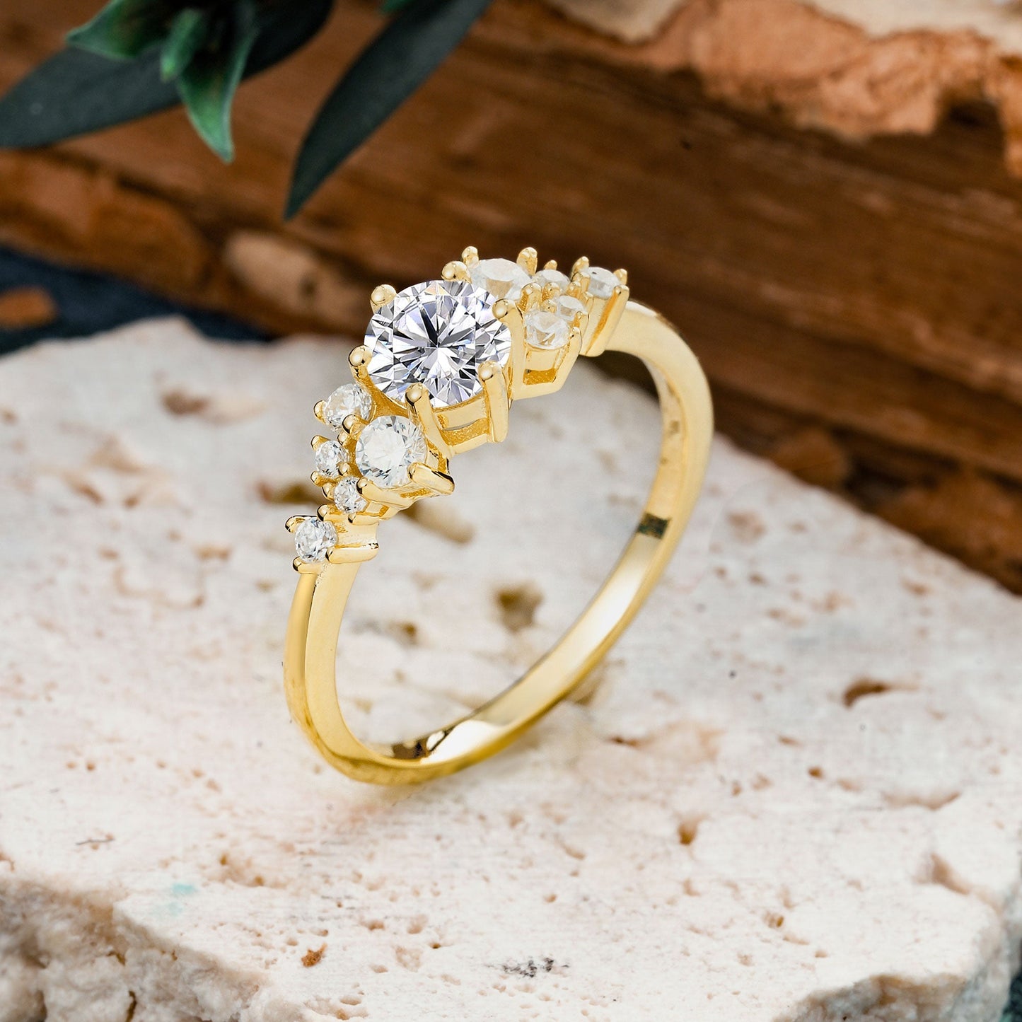 Marquise Shaped Three Stone Lab Grown Diamond Engagement Ring