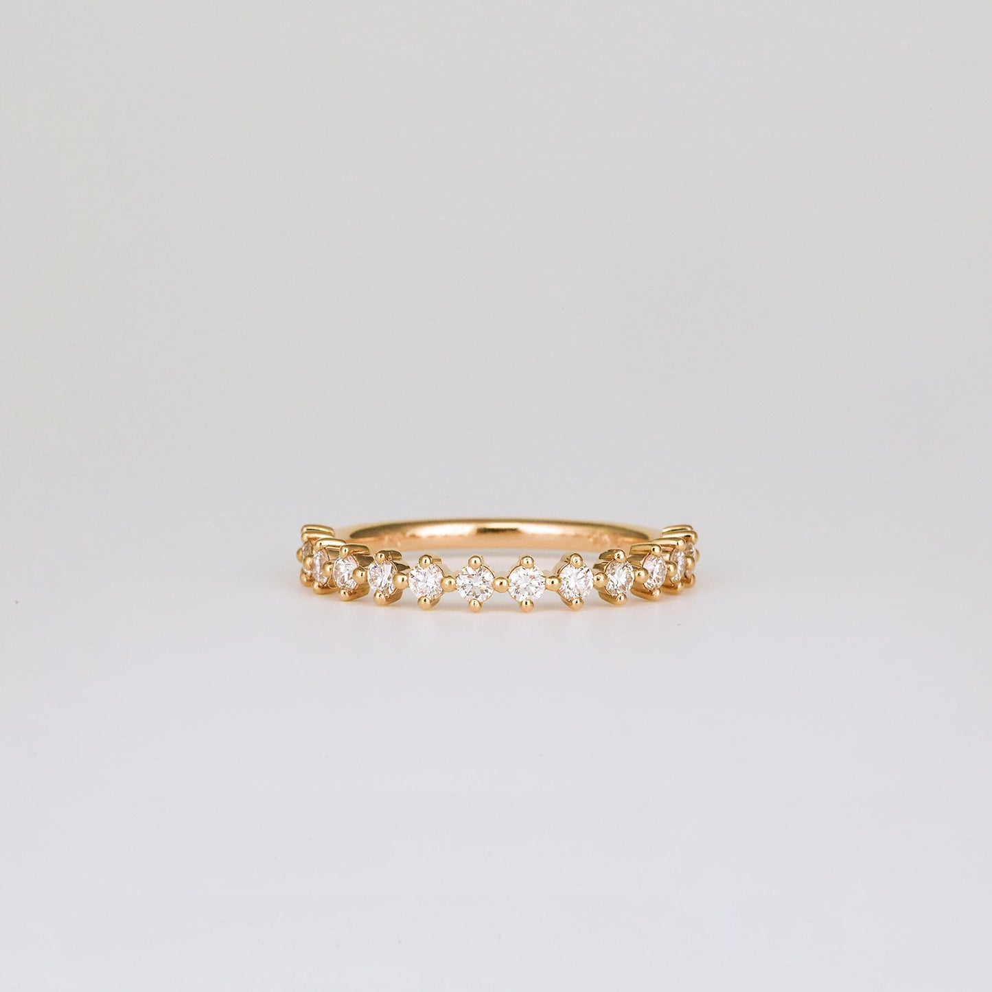 0.38 TCW Round Shaped Half Eternity Moissanite Wedding Band