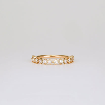 0.38 TCW Round Shaped Half Eternity Moissanite Wedding Band