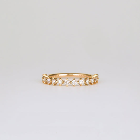 0.38 TCW Round Shaped Half Eternity Moissanite Wedding Band