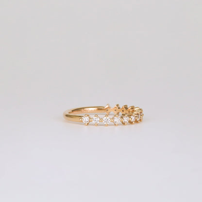 0.38 TCW Round Shaped Half Eternity Moissanite Wedding Band