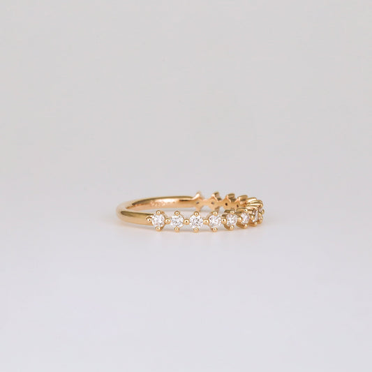 0.38 TCW Round Shaped Half Eternity Moissanite Wedding Band