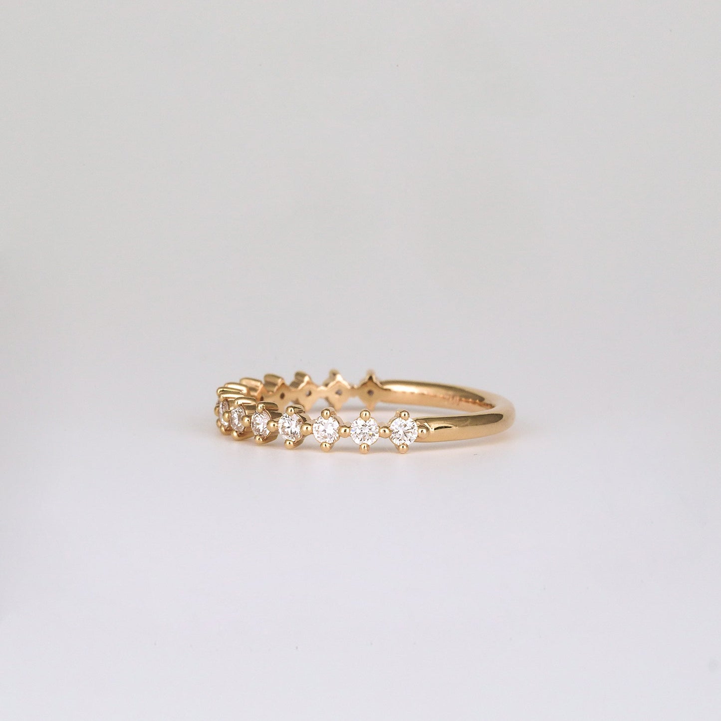 0.38 TCW Round Shaped Half Eternity Moissanite Wedding Band
