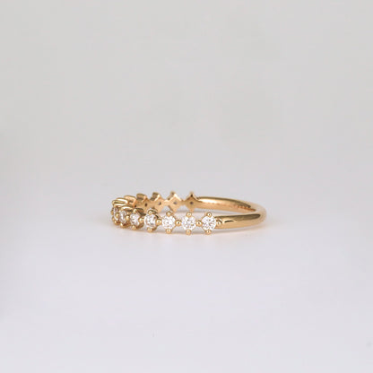 0.38 TCW Round Shaped Half Eternity Moissanite Wedding Band