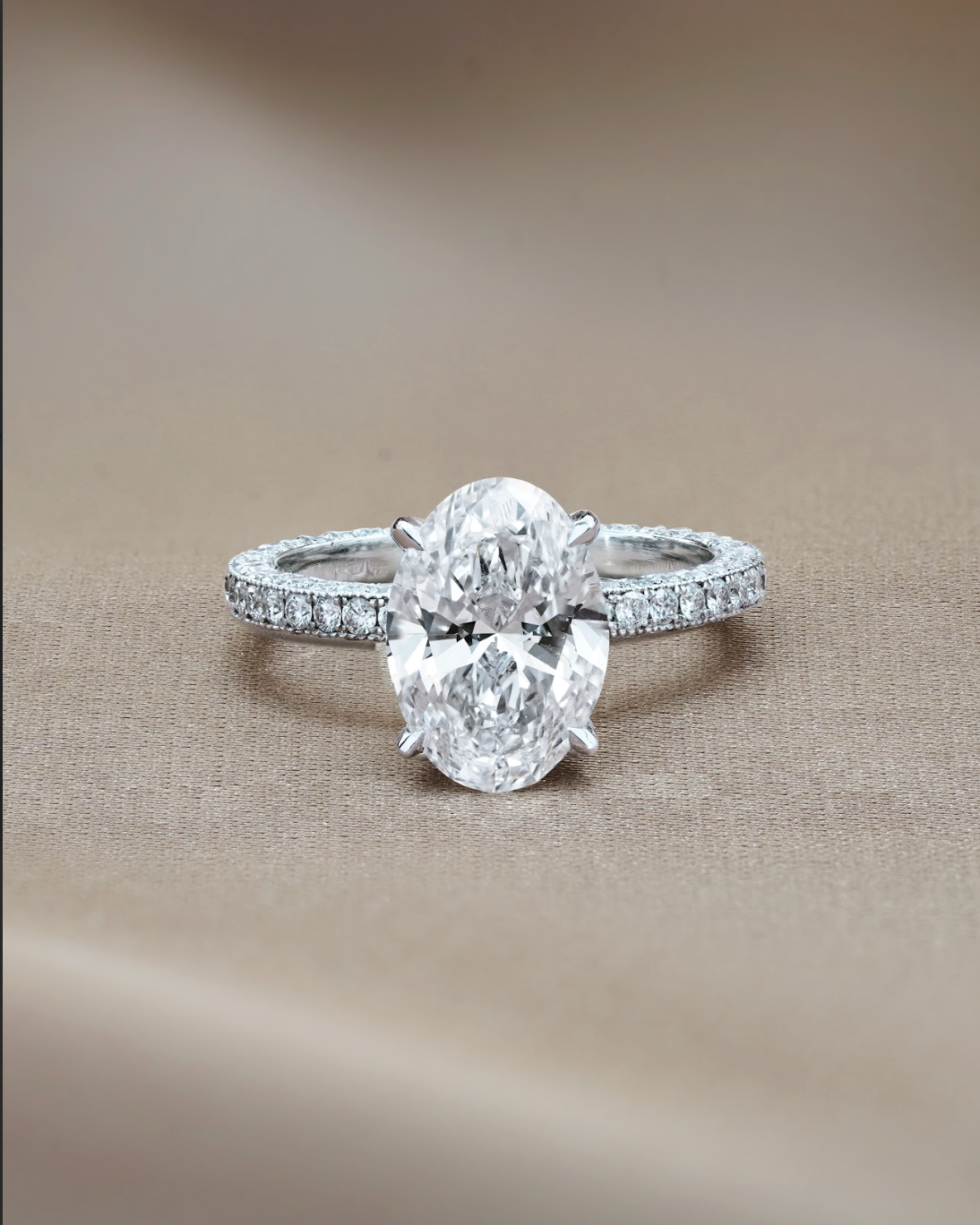 Marquise Shaped Three Stone Lab Grown Diamond Engagement Ring