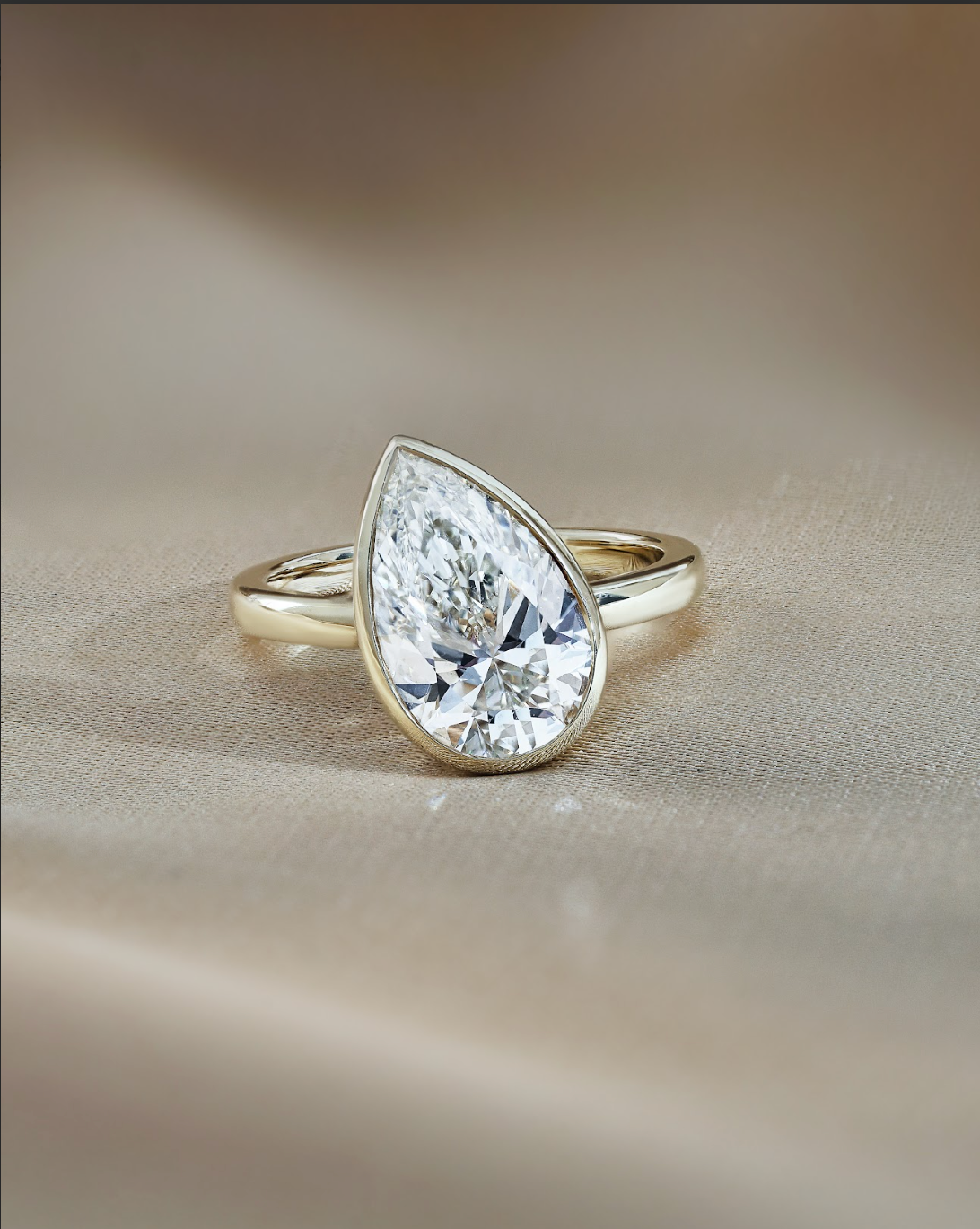 Marquise Shaped Three Stone Lab Grown Diamond Engagement Ring