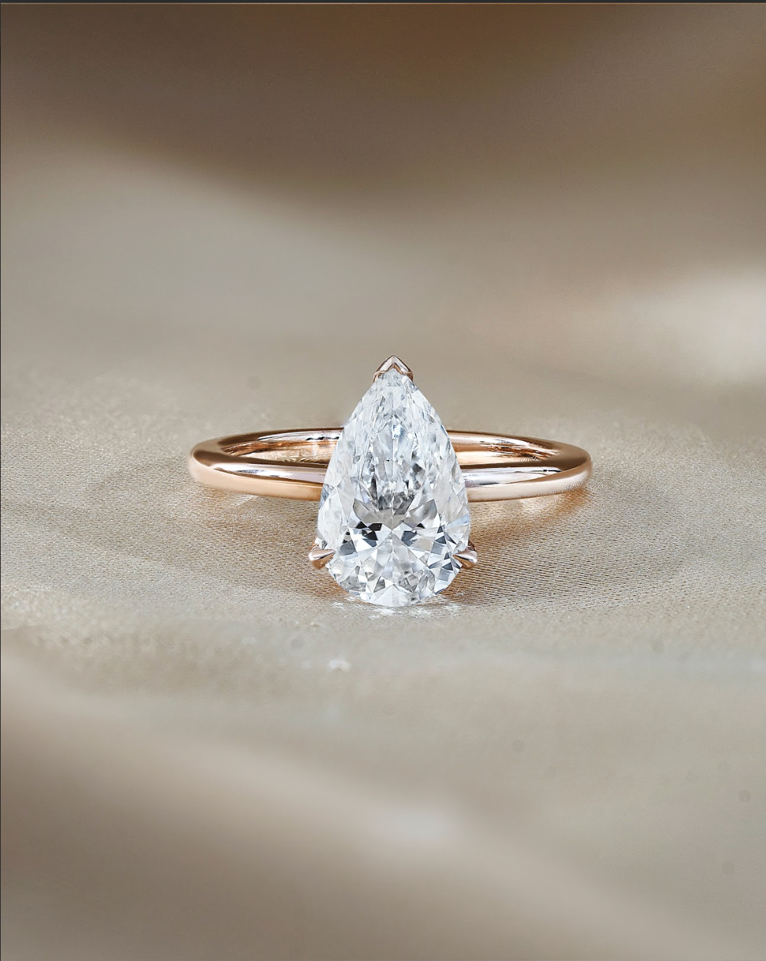 Marquise Shaped Three Stone Lab Grown Diamond Engagement Ring