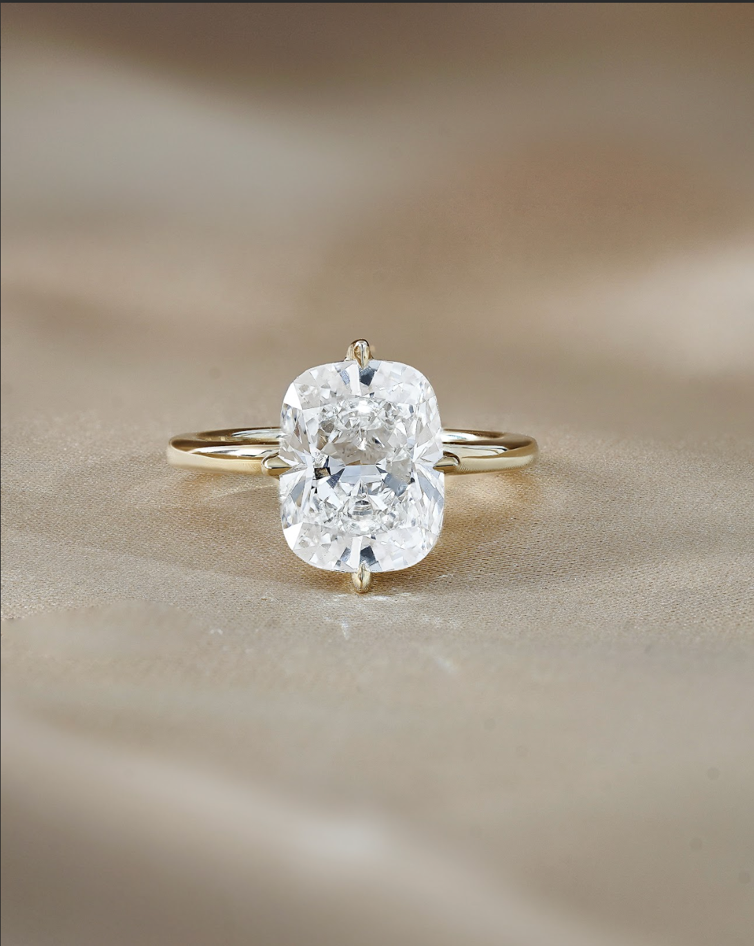 Marquise Shaped Three Stone Lab Grown Diamond Engagement Ring